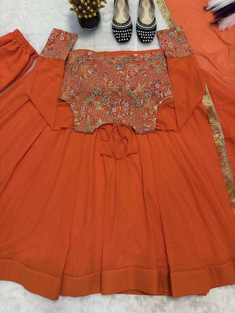 Ethereal Ivory Embroidered Jacket Set